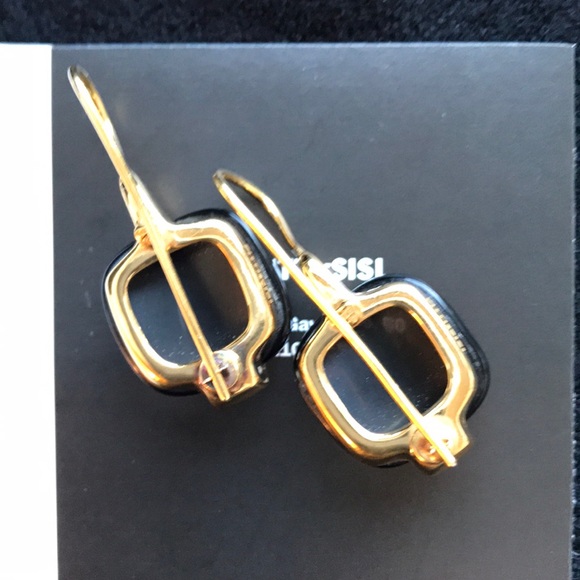Italian Smoky Quartz drop Earrings gold plated